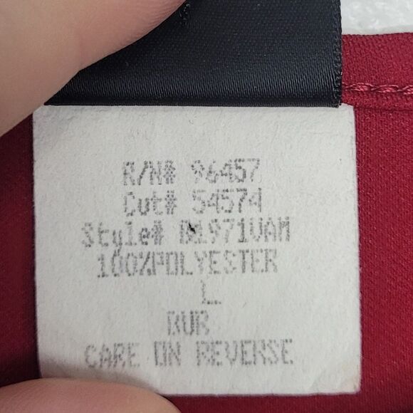 vintage y2k 90s red cream stripe print tie sleeves retro top size large - Picture 4 of 6